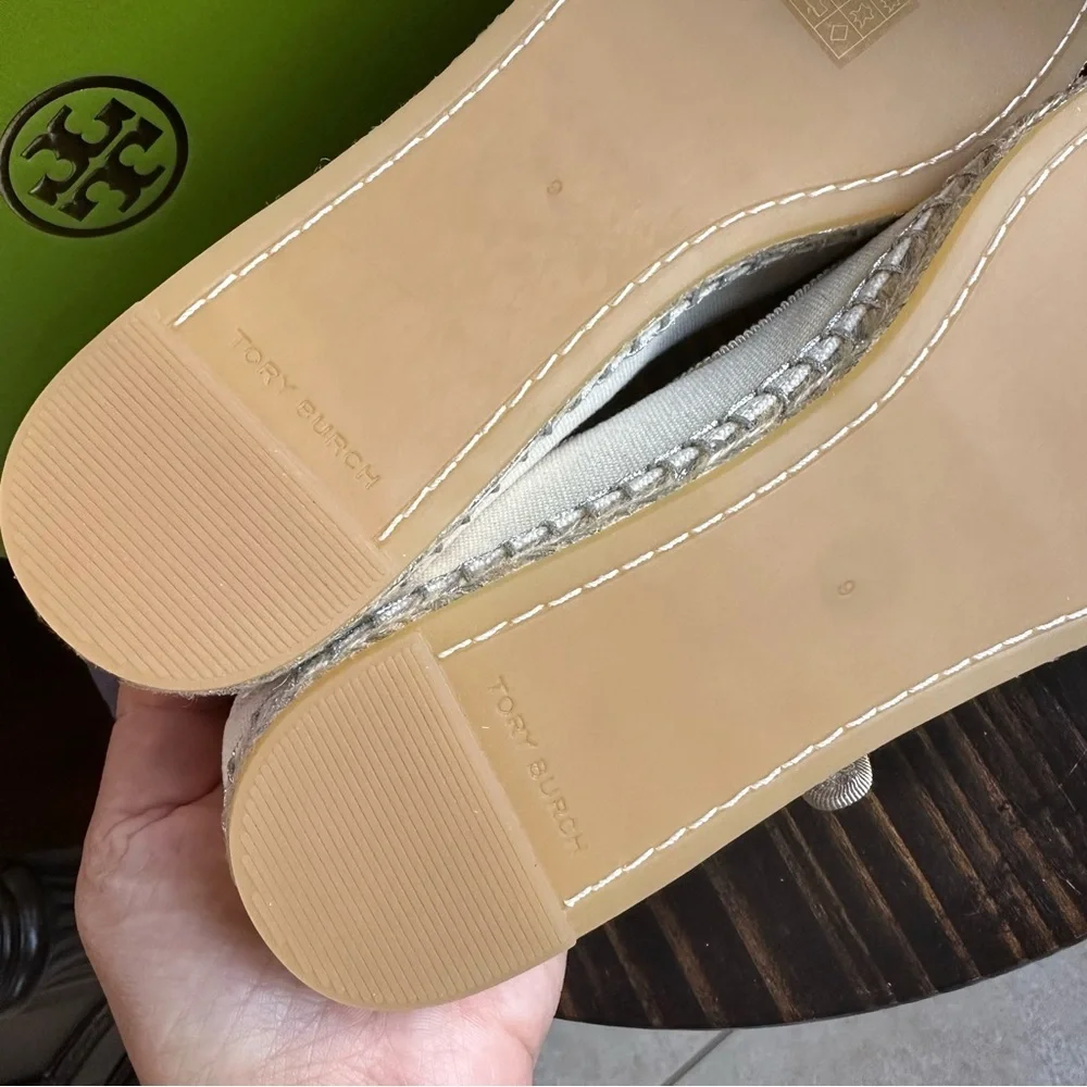 Tory Burch Cream Espadrille Mary flats